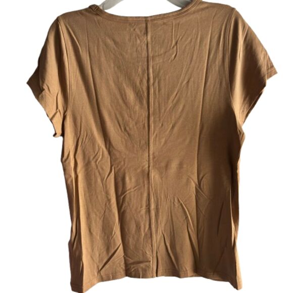 TRUE HUES. Banana Republic Nutmeg Woman XL Soft Cotton Modal Spandex Top #F - Picture 2 of 4